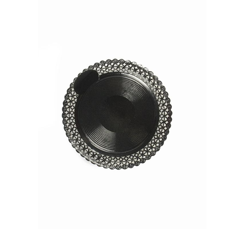 Plato Zeus Negro Con Reserva 25 cm · 100 unidades · Artipas