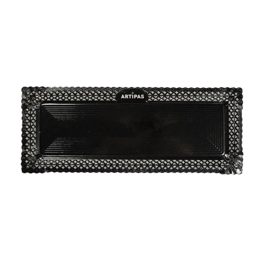 Bandeja Zeus Negra Laminada 15x31 cm · 100 unidades · Artipas