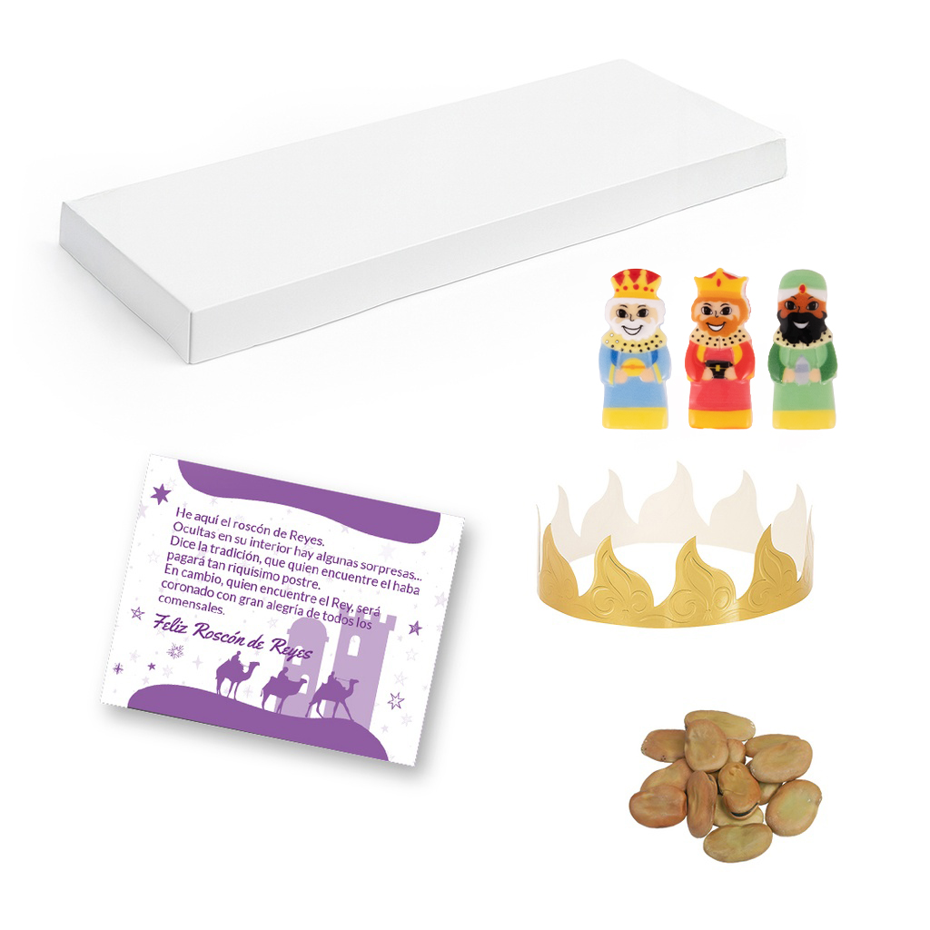 Set para Roscón Rey + Haba Sin Envolver + Tarjeta Castellano · Artipas