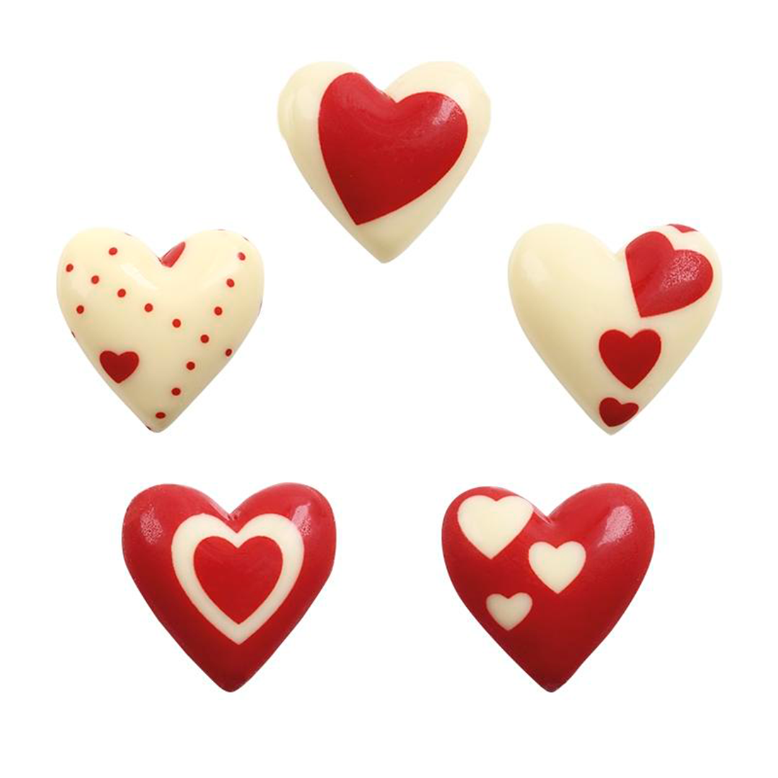 Corazones Blancos y Rojos · 105 unidades · Artipas