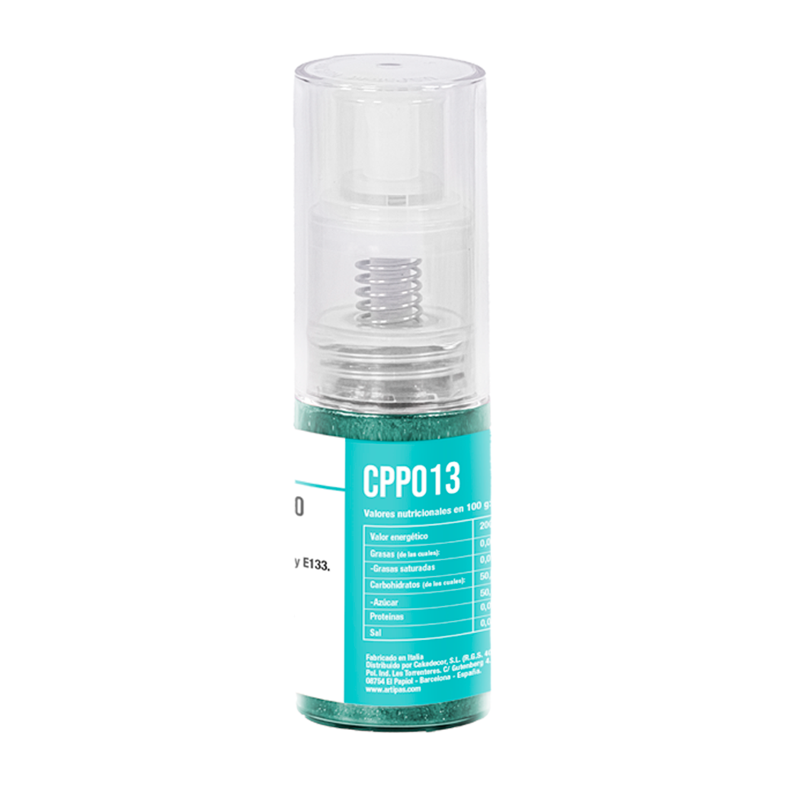 Metallic Powder Dye with Turquoise Sprayer · 10 unidades · Artipas
