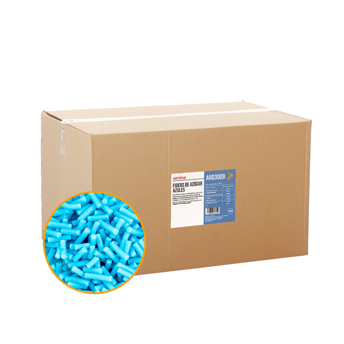 Fideos Azúcar Azul · ref AR03009 · 15 unidades · Artipas