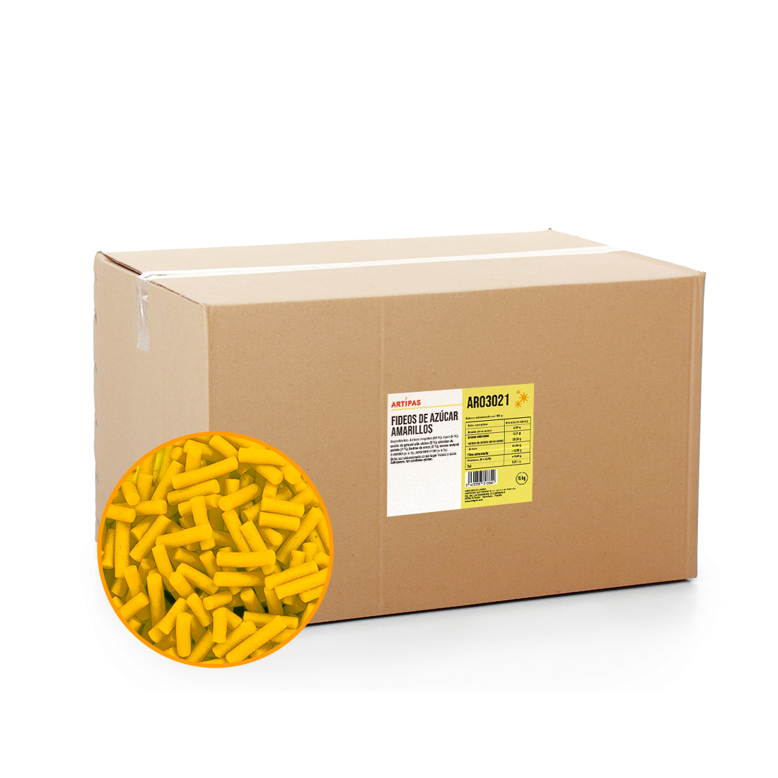 Fideos Azúcar Amarillo · ref AR03021 · 15 unidades · Artipas