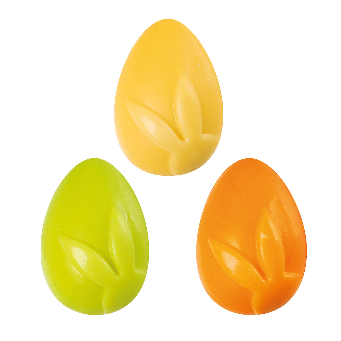 Eggs 3D assortment of colors 2,4x3,8 cm · 96 unidades · Artipas