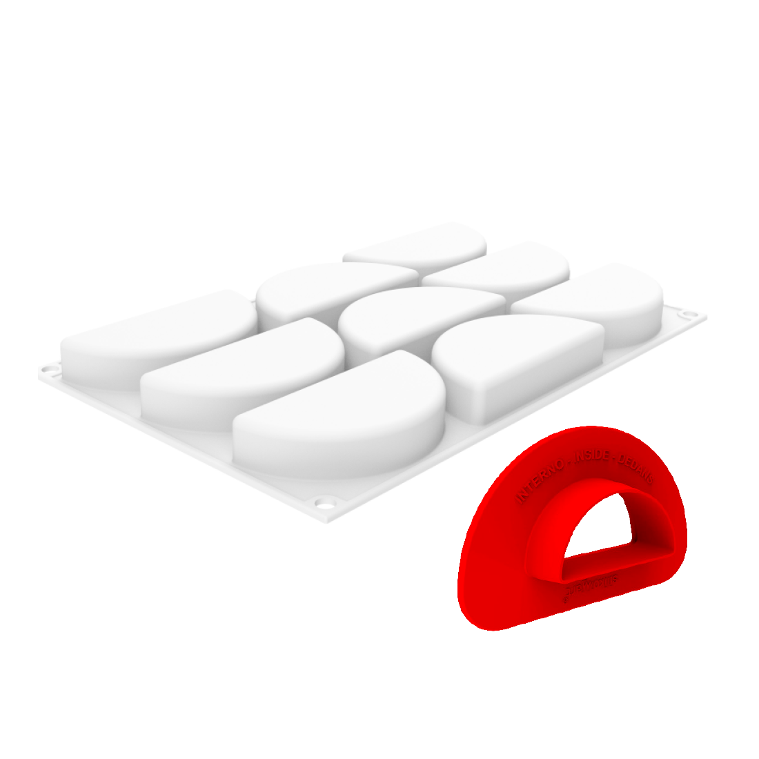 Rainbow Silicone Mould 80 n.9 100x21 h50 mm + cutter · ref MOL36385 · Artipas