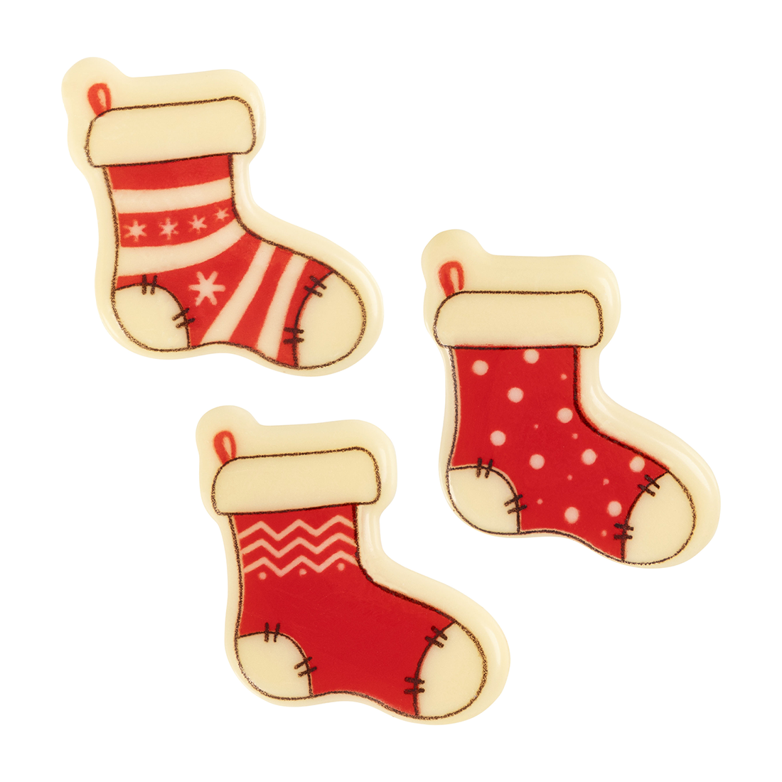 Calcetín de Navidad con Asa de Chocolate Blanco 33x31 mm (160 u.) · 160 unidades · Artipas