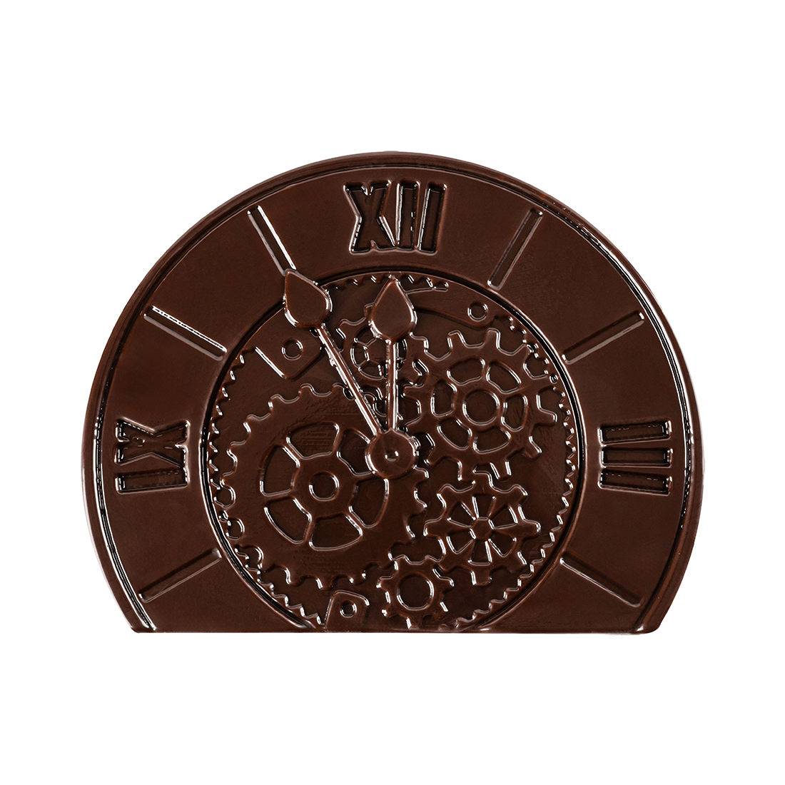 Final de Tronco Reloj de Chocolate Negro 100x80 mm (40 u.) · 40 unidades · Artipas