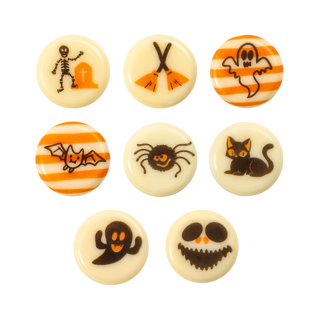 Placas Redondas de Halloween de Chocolate Blanco ø 20 mm (300 u.) · 300 unidades · Artipas