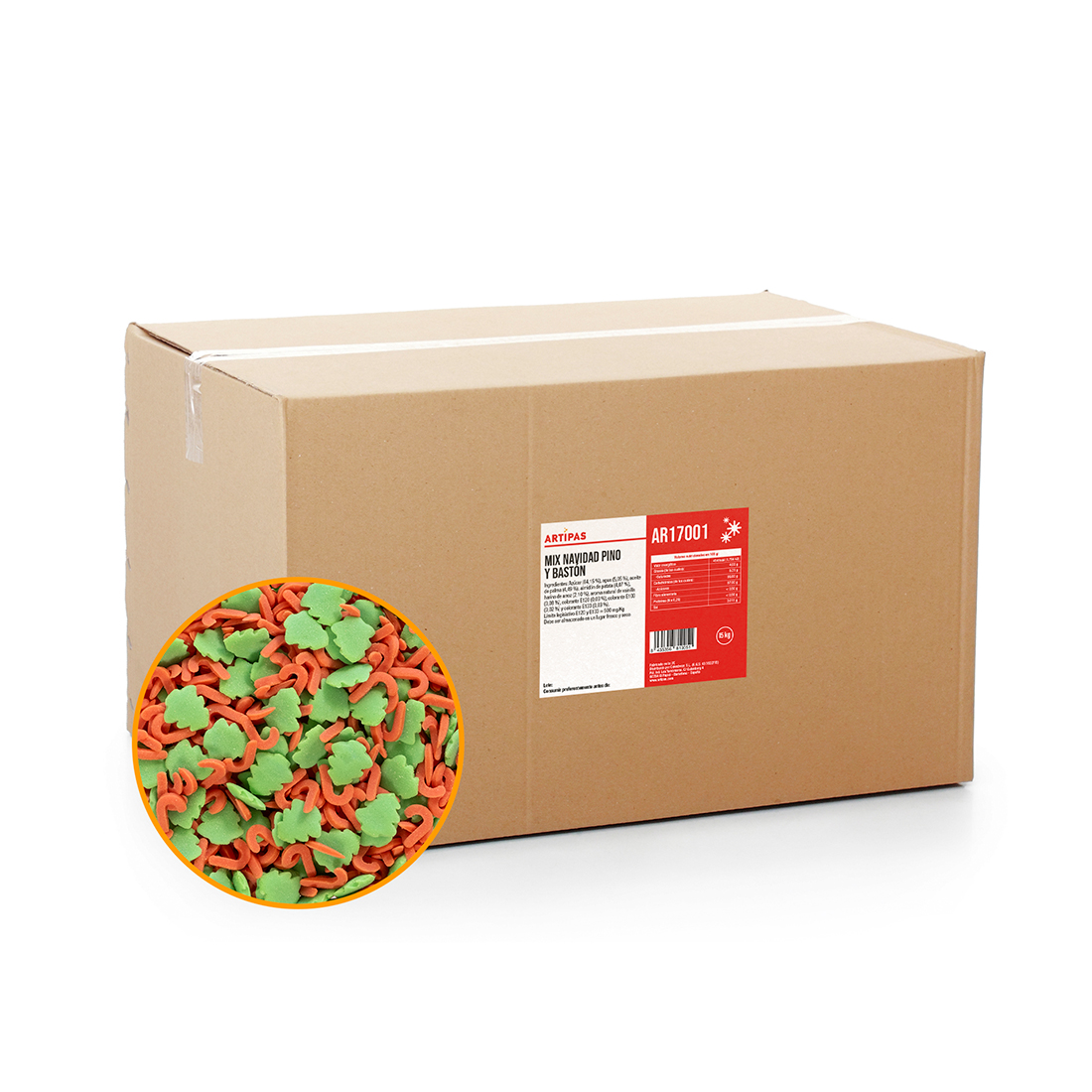 Mix Navidad de Azúcar de Pino y Bastón (15 kg) · Artipas
