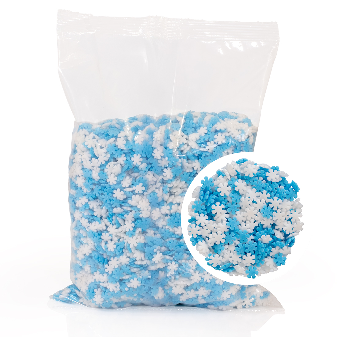 Mix Navidad Copos de Nieve Blancos y Azules de Azúcar (1 kg) · Artipas