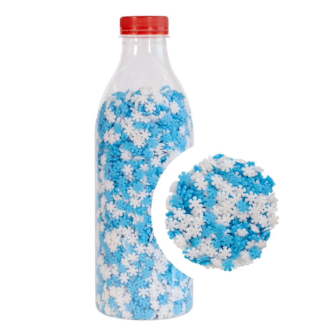 Mix Navidad Copos de Nieve Blancos y Azules de Azúcar (500 g) · Artipas