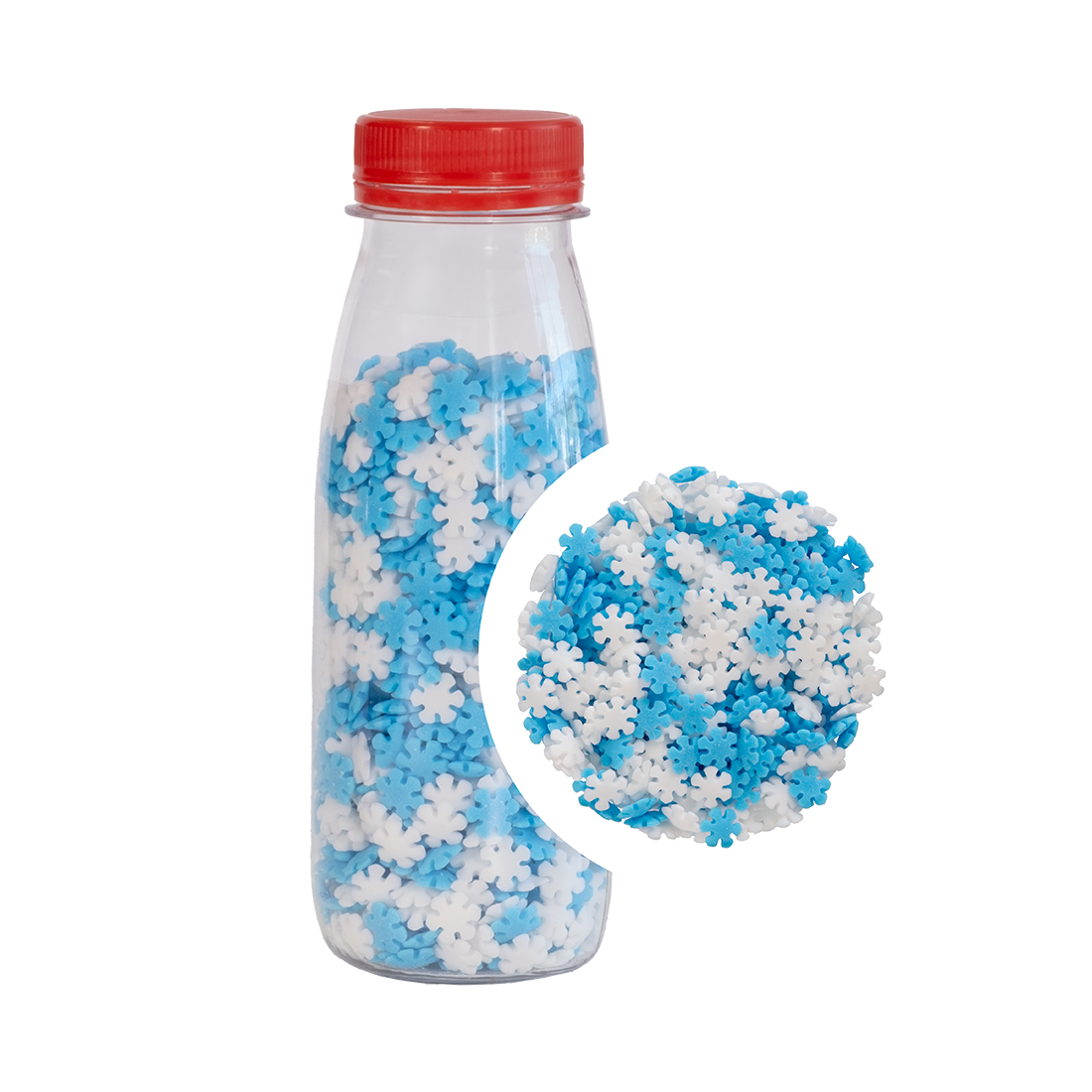 Mix Navidad Copos de Nieve Blancos y Azules de Azúcar (125 g) · Artipas