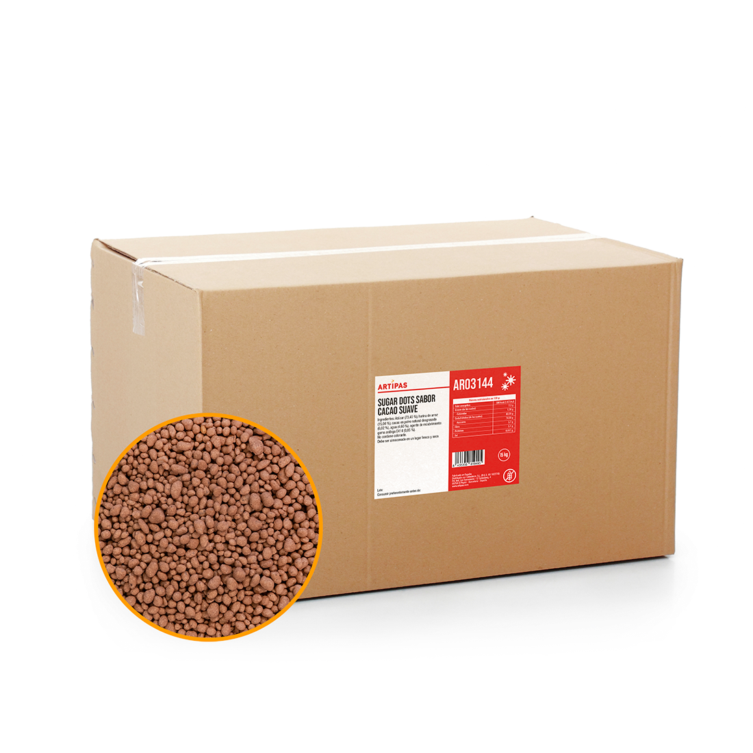 Sugar Dots de Cacao Suave (15 kg) · Artipas