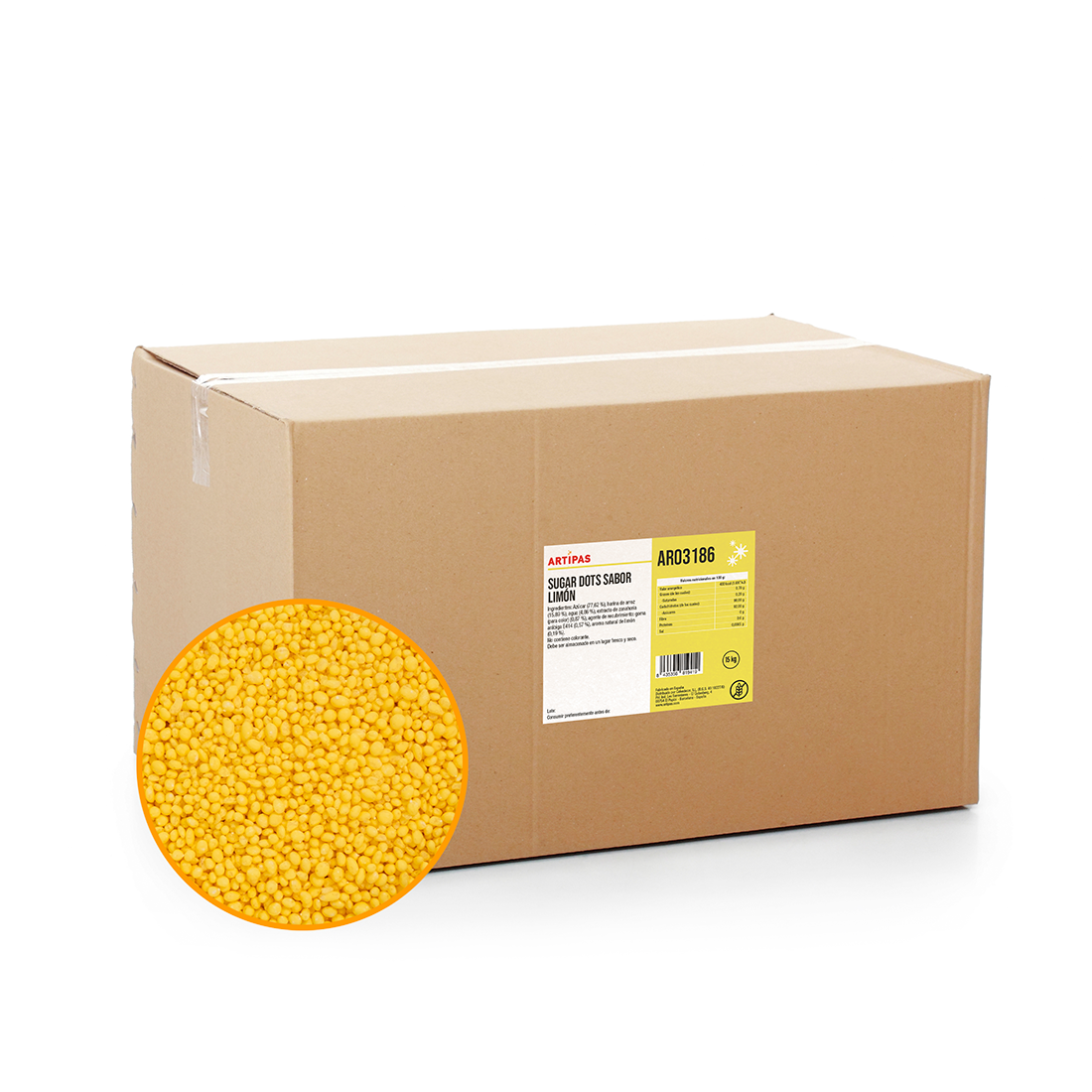 Sugar Dots Sabor Limón (15 kg) · Artipas