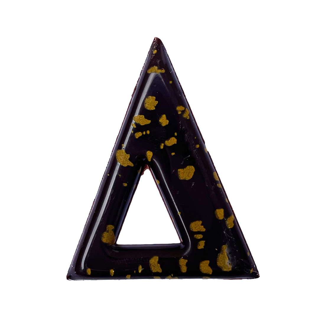 Triángulo moteado Oro de Chocolate negro 37x37 mm (144 u.) · 168 unidades · Artipas
