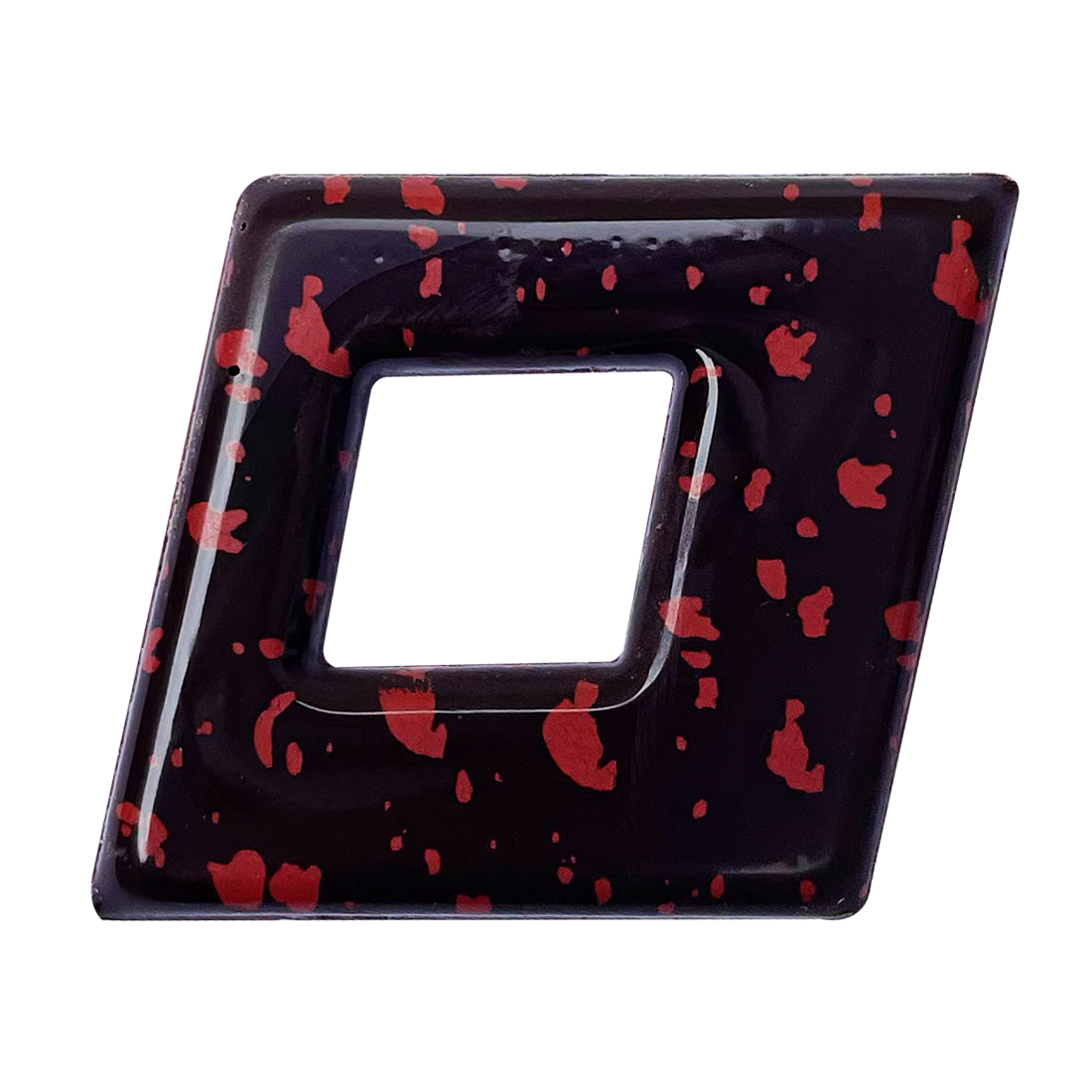 Rombo moteado Rojo de Chocolate negro 37x37 mm (144 u.) · 108 unidades · Artipas