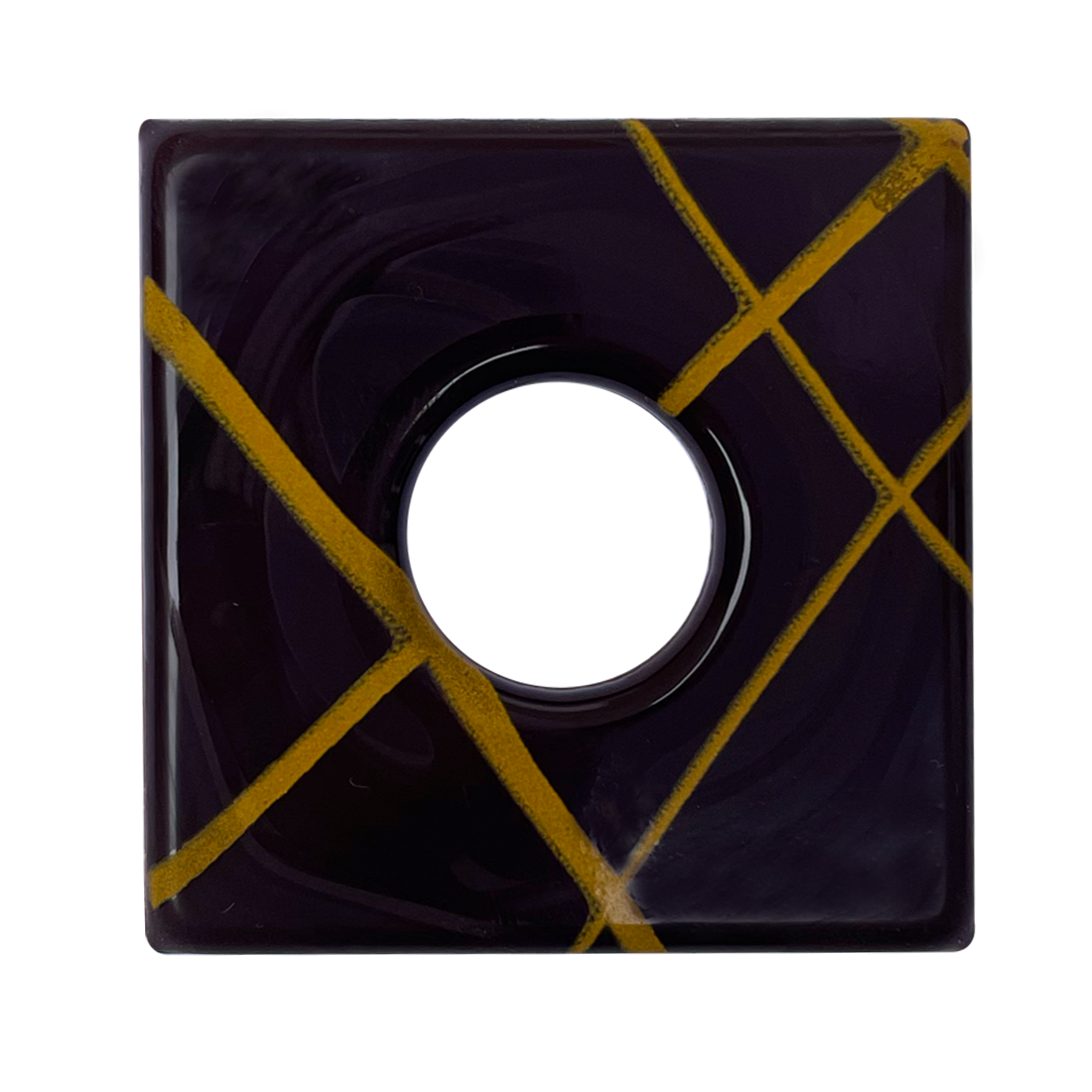 Cuadrado de líneas oro con agujero de Chocolate negro 46 x 46 mm (90 u.) · 90 unidades · Artipas