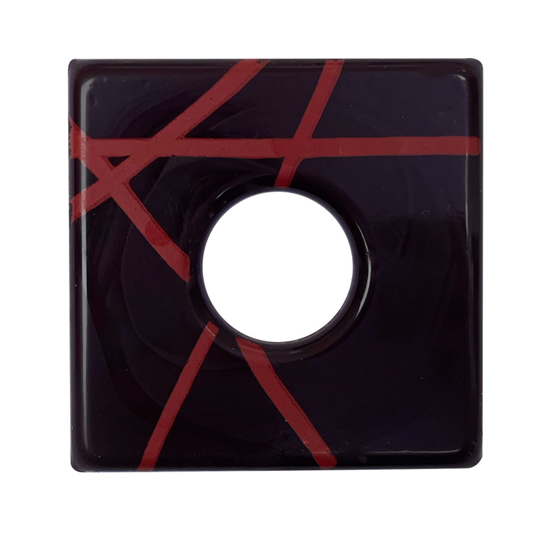 Cuadrado de líneas rojas con Agujero de Chocolate negro 46x46 mm (90 u.) · 90 unidades · Artipas