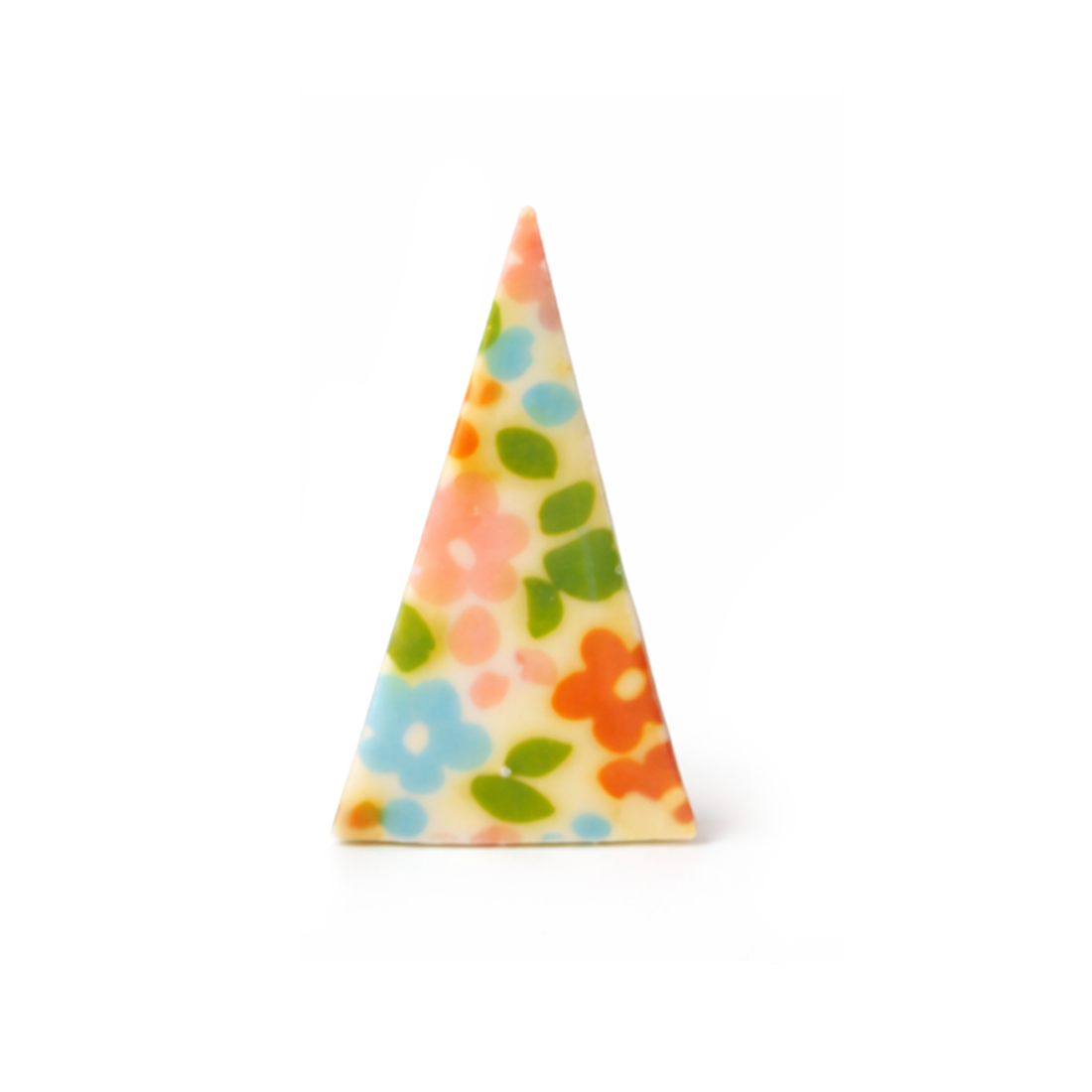 Placa triangular floral de chocolate blanco 70 x 35 mm (150 u.) · 150 unidades · Artipas