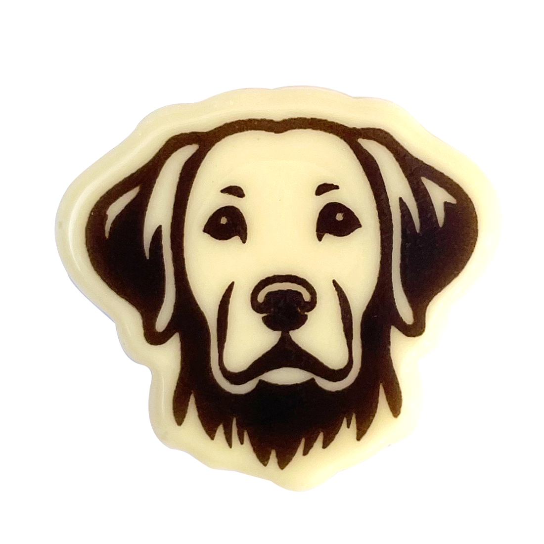 Cabeza de perro de chocolate blanco 38 x 34 mm (144 u.) · 144 unidades · Artipas
