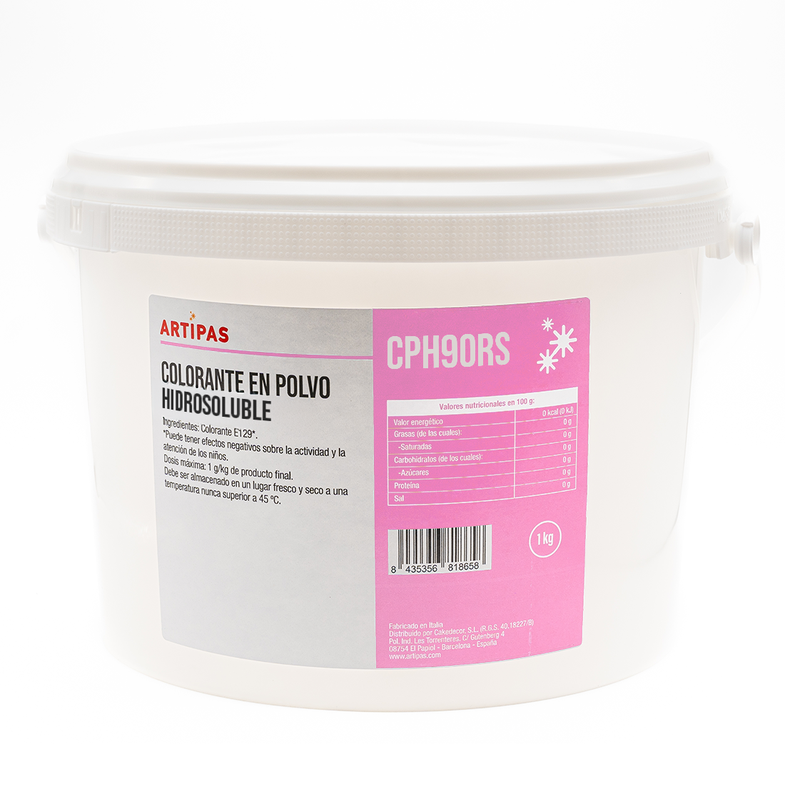 Colorante en polvo hidrosoluble rosa (1 kg) · Artipas