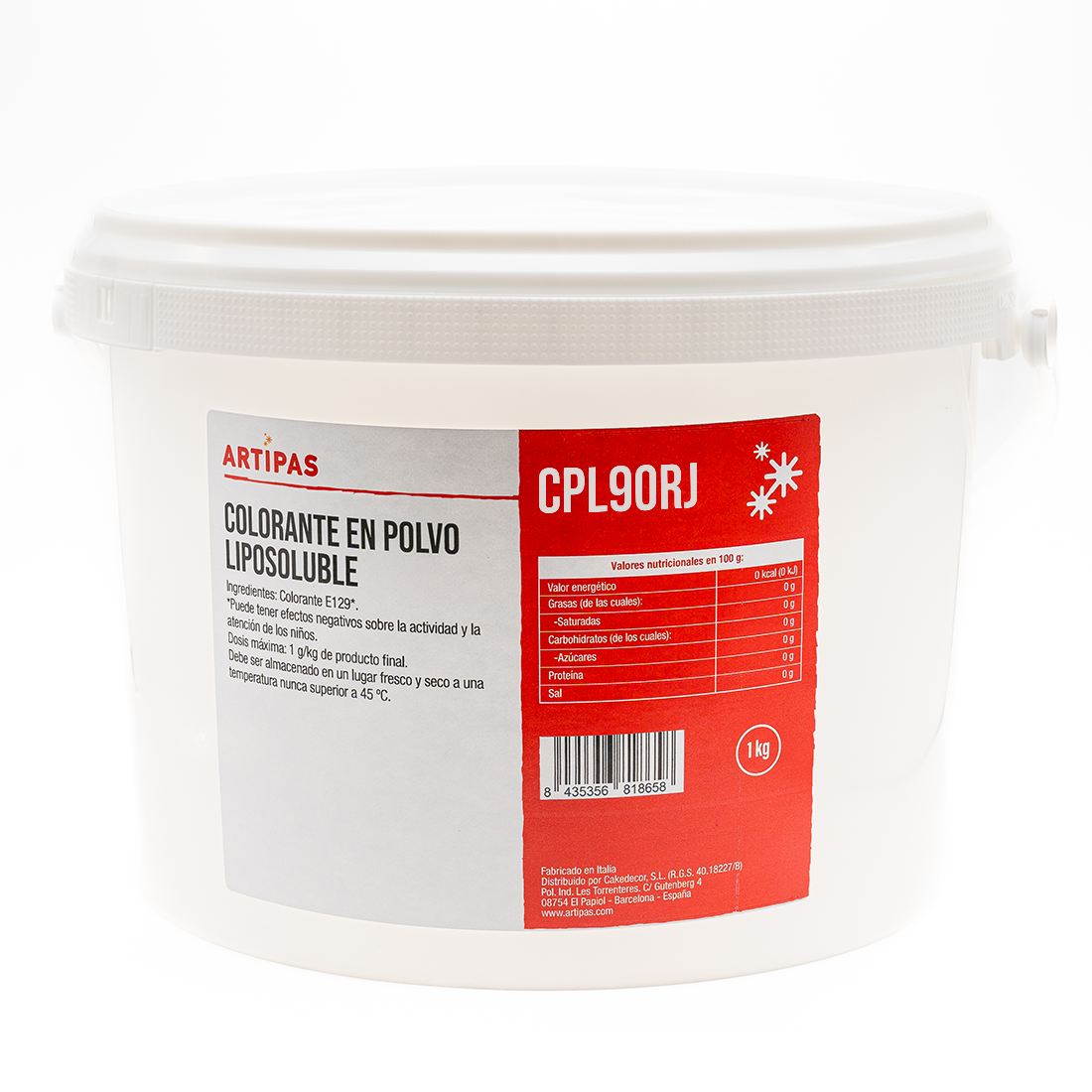 Colorante en polvo liposoluble rojo (1 kg) · Artipas