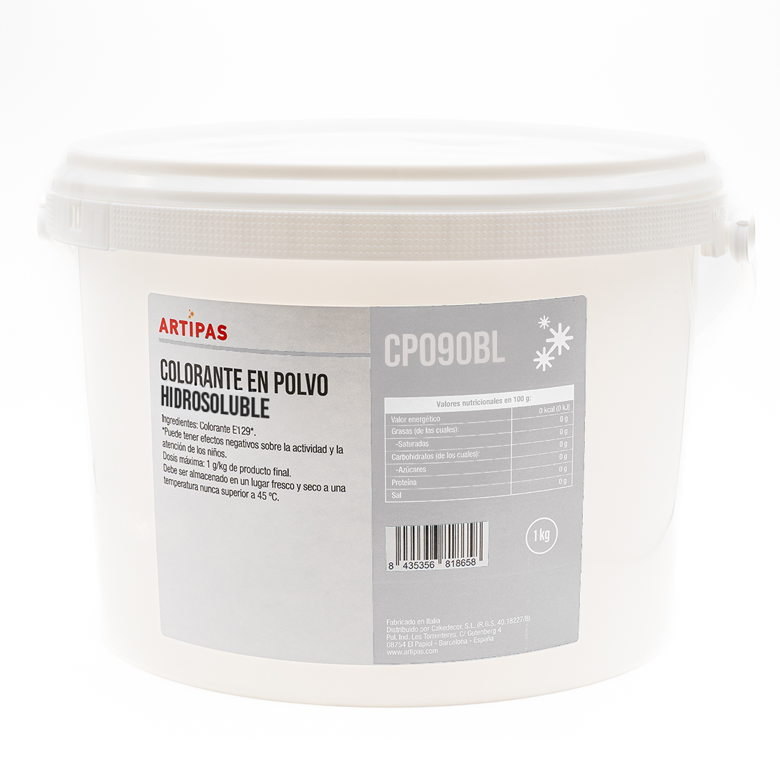 Colorante en polvo hidro/liposoluble blanco (1 kg) · Artipas