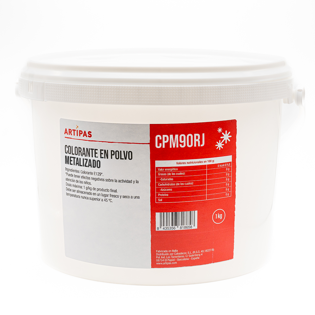 Colorante en polvo metalizado rojo (1 kg) · Artipas