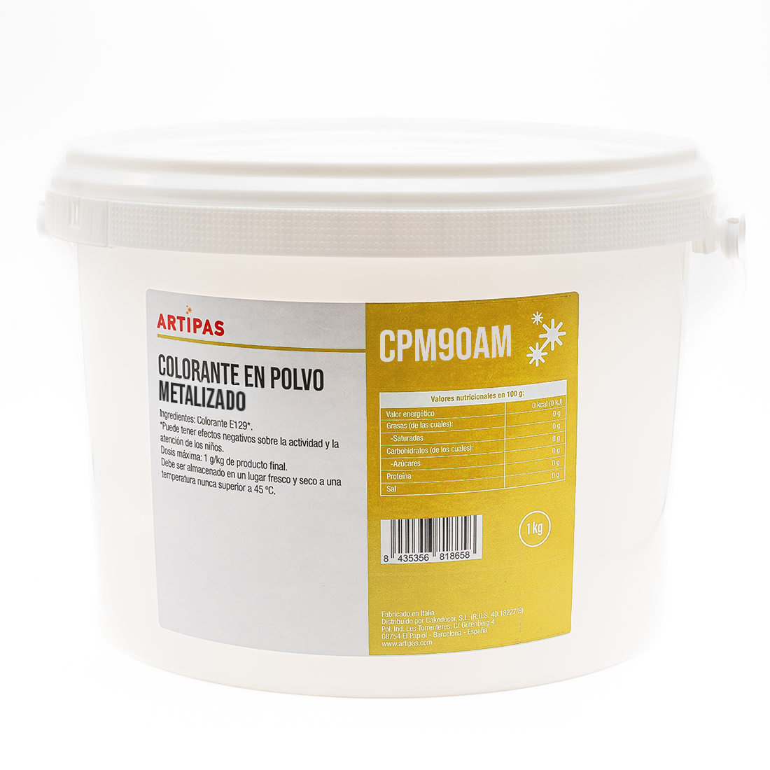 Colorante en polvo metalizado amarillo (1 kg) · Artipas