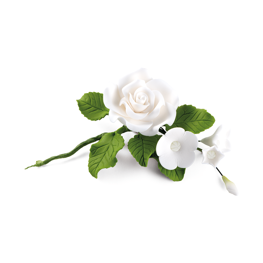 Bouquet rosa blanca de pastillaje Ø150 mm (8 u.) · 8 unidades · Artipas