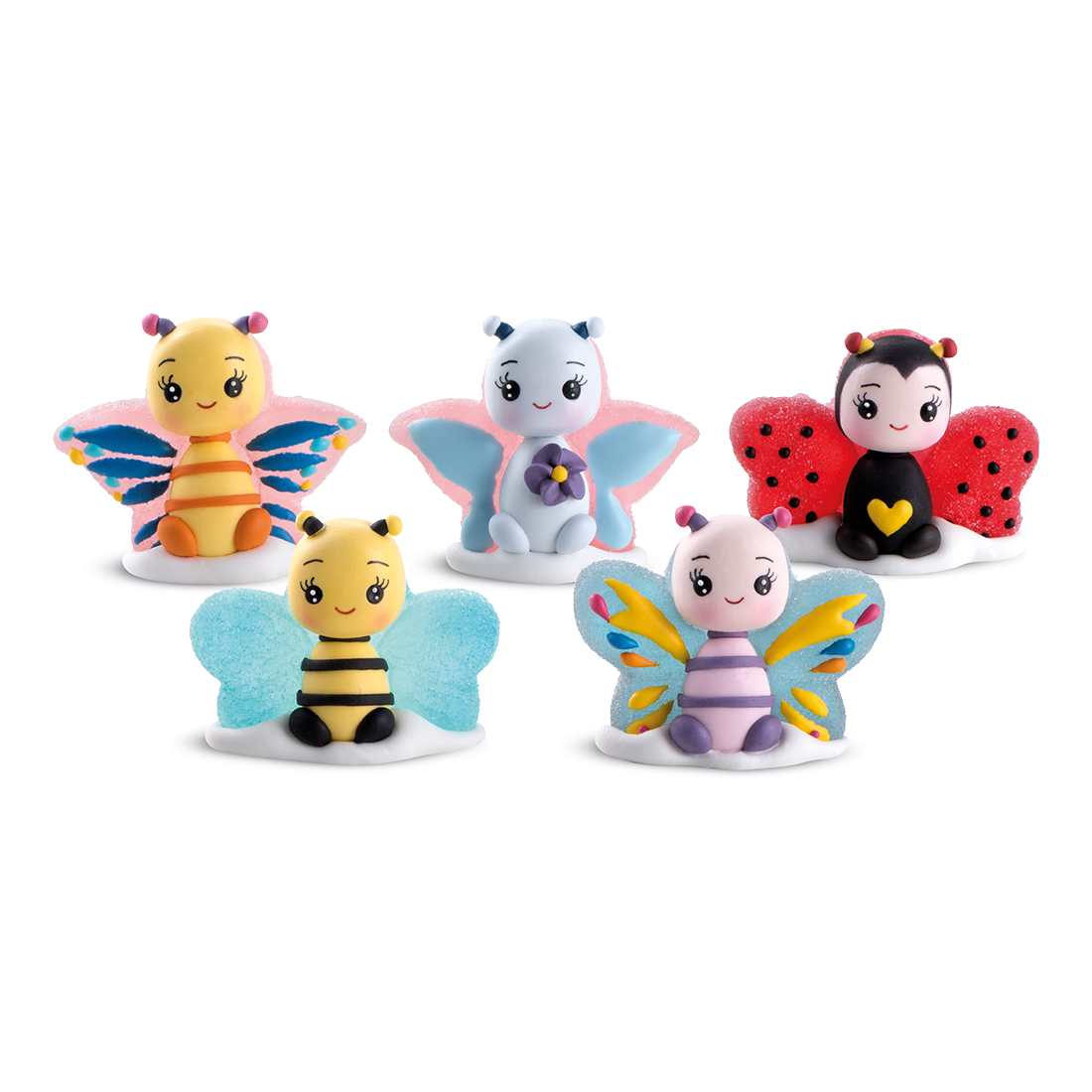 Surtido de insectos adorables de azúcar y gominola h50 mm (24 u.) · 24 unidades · Artipas