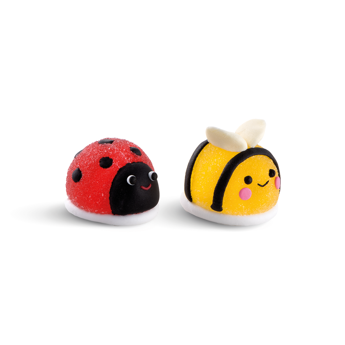 Surtido abejas y mariquitas de azúcar y gominola h30 mm (48 u.) · 48 unidades · Artipas