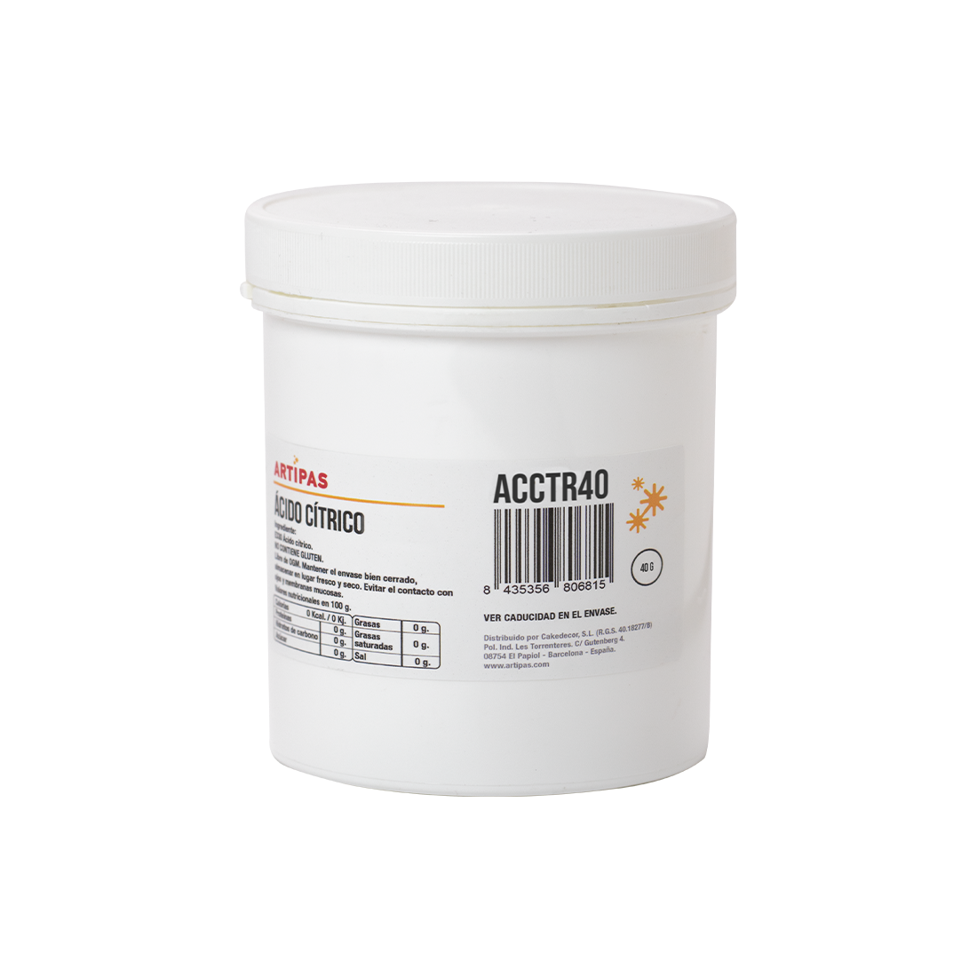 Ácido cítrico (40 g) · Artipas