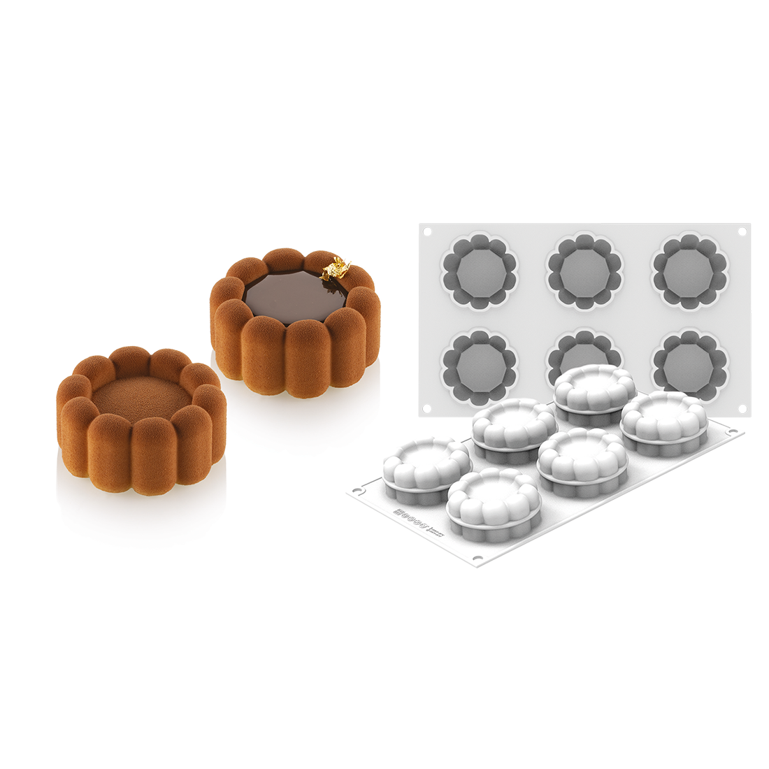 Molde Charlotte de silicona 6 piezas Ø70 h33 mm 100 ml (1 u.) · Artipas