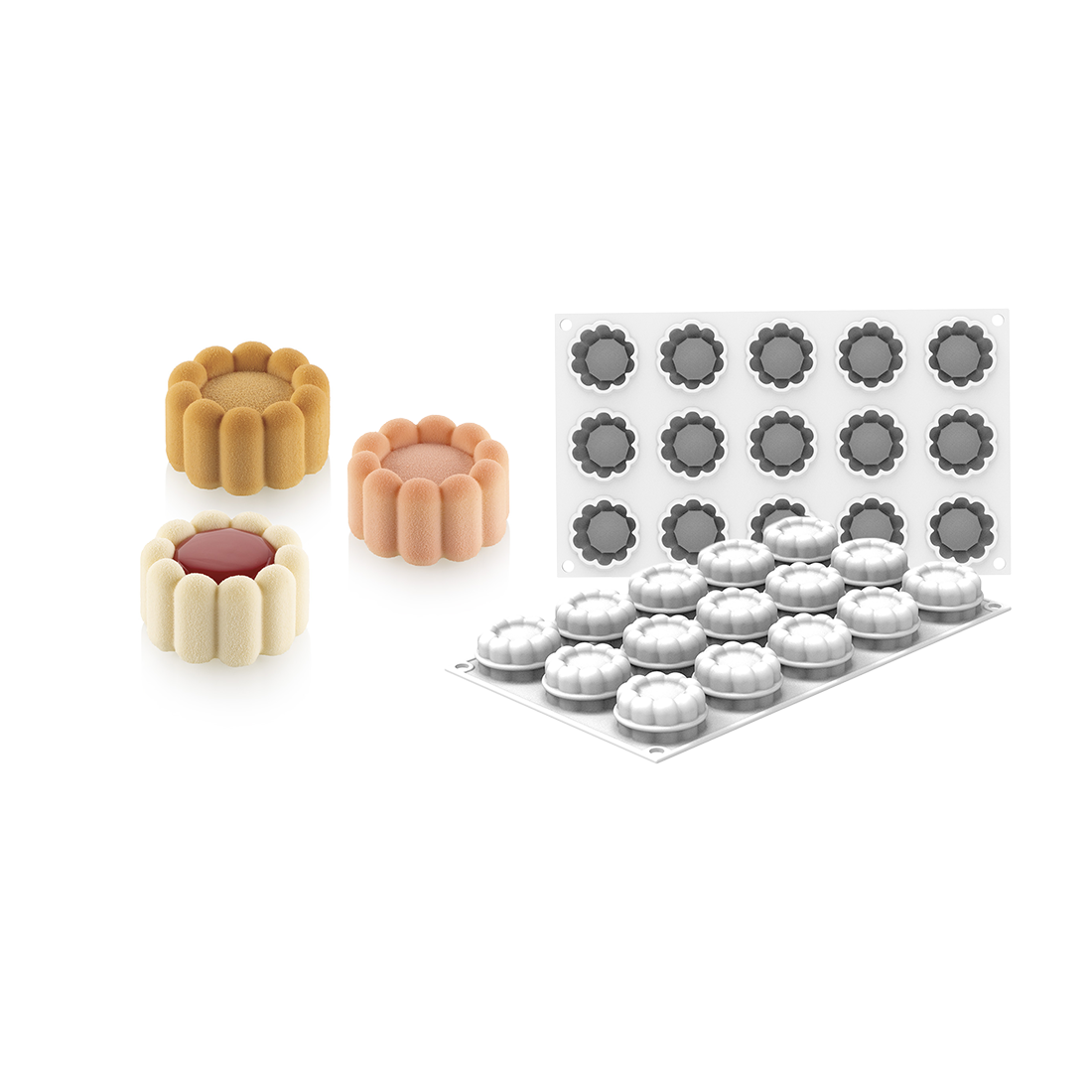 Molde Charlotte de silicona 15 piezas Ø45 h25 mm 30 ml (1 u.) · Artipas
