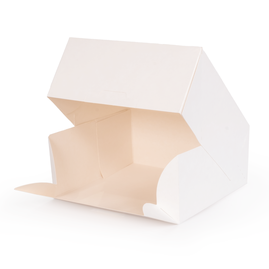 Caja cuadrada apertura lateral blanca de cartón -Anónima- 180x180 h130 mm (25 u.) · Artipas