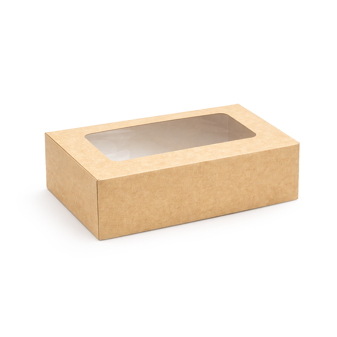 Caja para pastas con ventana kraft de cartón 120x110 h50 mm (50 u.) · Artipas