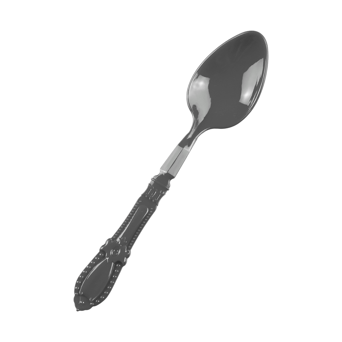 Mini cuchara barroca gris de poliestireno 95x22 h8,8 mm (25 u.) · Artipas