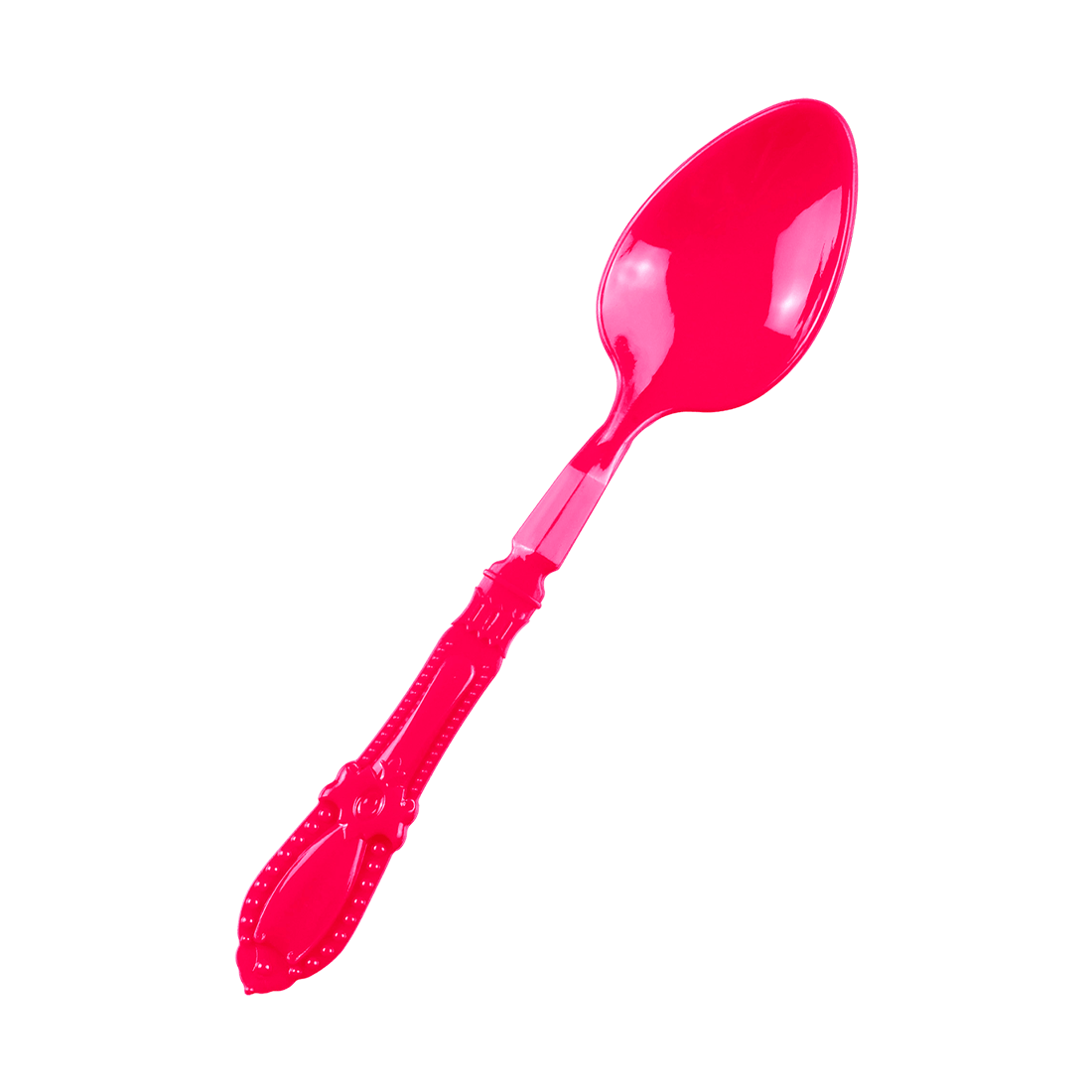 Mini cuchara barroca fucsia de poliestireno 95x22 h8,8 mm (25 u.) · Artipas
