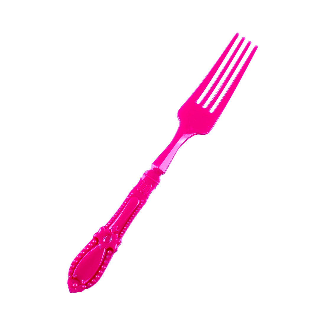 Mini tenedor barroco malva de poliestireno 95x12 h10,8 mm (25 u.) · Artipas