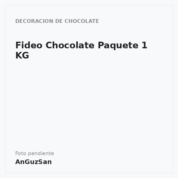 Fideo Chocolate Paquete 1 KG