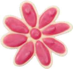 Margaritas rosas de chocolate blanco Ø40 mm (100 u.) · 100 unidades · Artipas