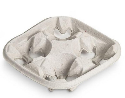 Bandeja Fibra Carton Portavasos 4 Compartimentos 21x21x4,3cm. (C/400uds B/100uds) · 400 unidades · VasoMadrid