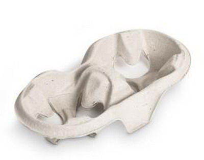 Bandeja Fibra Carton Portavasos 2 Compartimentos 21,7x12x4,5cm. (C/600uds B/100uds) · 600 unidades · VasoMadrid