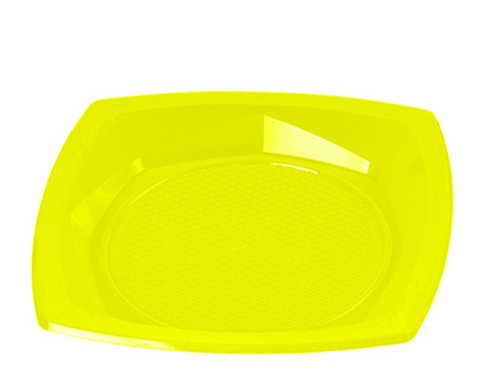 Plato Cuadrado Amarillo 23x23cm. (C/1000uds B/25uds) · 1000 unidades · VasoMadrid