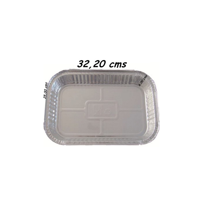Envase Aluminio Rectangular 32x25x6cm. 3600cc. (C/200uds B/100uds) · 200 unidades · VasoMadrid