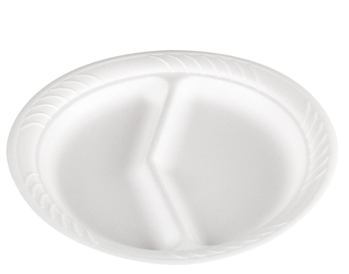 Plato Llano Porex 2 Compartimentos Blanco Ø26cm. (C/600uds B/100uds) · 600 unidades · VasoMadrid