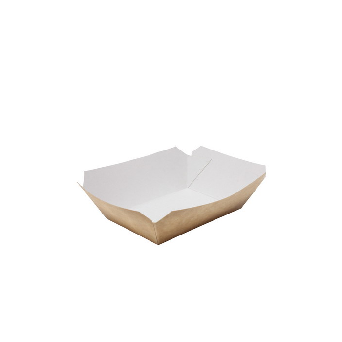 Barqueta Carton Para Fritos Kraft - M - 14x11,4x4,2cm. (C/600uds B/50uds) · 600 unidades · VasoMadrid