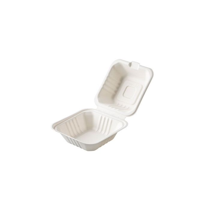Envase Hamburguesa Caña De Azucar 6". 15,2x15,2x4,4/7,5cm. (C/500uds B/125uds) · 500 unidades · VasoMadrid