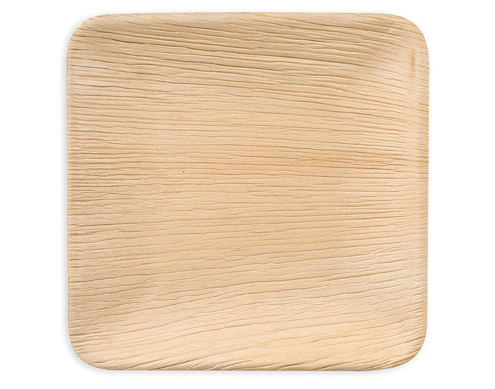 Plato Cuadrado Hoja De Palma Biodegradable 17,8x17,8cm. (B/25uds) · VasoMadrid